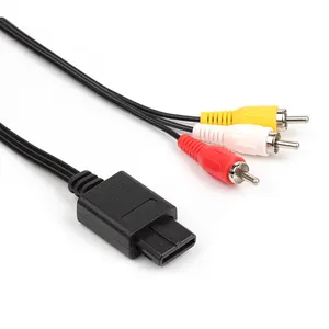 OEM oyunu N64 game rca ses av tv kablosu 3 RCA kabloları konektörü erkek oyun oyuncu makinesi TV konsolu için fiş aksesuarları