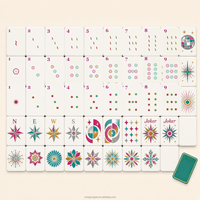 Jeu de tuiles de Mahjong américain personnalisé OEM ODM, motif botanique sauvage inspiré de la nature, 160 tuiles, 8 tapis, 1 support, exposition créative