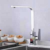 Robinet de cuisine moderne XKY en acier inoxydable 304, finition céramique, à poser sur plan, avec mitigeur chaud/froid en forme de sept, pour hôtels