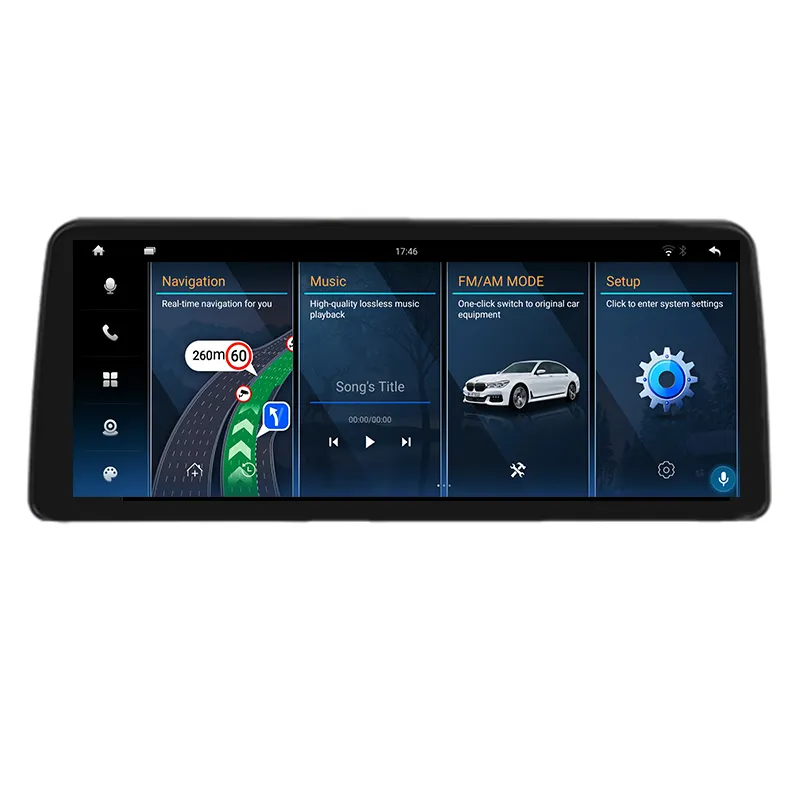 Radio mobil Android Qualcomm untuk BMW 3 Series E90 2009-2012 BMW Seri 5 E60 2004-2010 navigasi gps Blu-Ray layar antisilau