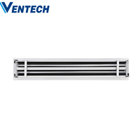 Diffuseur linéaire en aluminium réglable pour plafond Ventech Air Conditioning ODM/OEM avec boîte de plénum