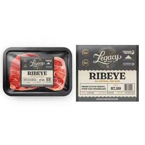 Autocollant d'étiquetage pour bœuf séché naturel Legacy Meat Co Ribeye 7 oz - Product Image 1