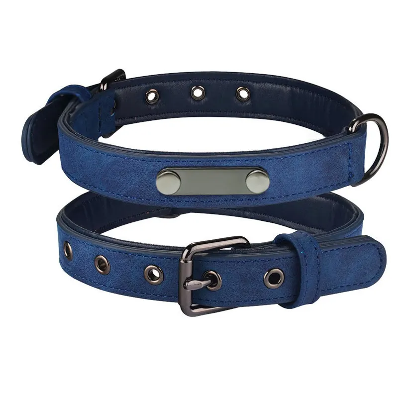 2022 Hot Sale Cheap Personalized Dog Collars Wholesale PU Leather ID Dog Collar
