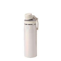 Bouteille d'eau sport portable pour femme et tasse de voyage pour voiture, thermos élégant à paillettes dorées nacrées