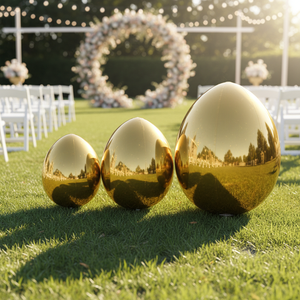 Œufs de Pâques gonflables géants personnalisés, miroir brillant, ballon disco métallique, sphère flottante en PVC, décoration pour événements, mariages et fêtes - Product Image 6