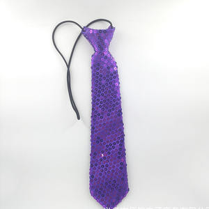 Cravates brodées Styles décontractés scintillants scène correspondant élastique cravate réglable Polyester solide smoking hommes cravate à paillettes pour la fête - Product Image 4