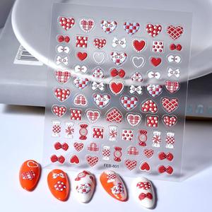 Día <span class=keywords><strong>de</strong></span> San Valentín 5D pegatinas <span class=keywords><strong>de</strong></span> <span class=keywords><strong>uñas</strong></span> negro blanco rojo corazón diseño calcomanías plástico <span class=keywords><strong>acrílico</strong></span> <span class=keywords><strong>decoración</strong></span> <span class=keywords><strong>de</strong></span> <span class=keywords><strong>uñas</strong></span> <span class=keywords><strong>para</strong></span> mujeres - Product Image 4