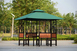 Gazebo <span class=keywords><strong>de</strong></span> techo sólido galvanizado con marco <span class=keywords><strong>de</strong></span> Metal, <span class=keywords><strong>carpa</strong></span> <span class=keywords><strong>de</strong></span> madera <span class=keywords><strong>para</strong></span> <span class=keywords><strong>terraza</strong></span>, Pavilion, Gazebo <span class=keywords><strong>de</strong></span> hierro - Product Image 2