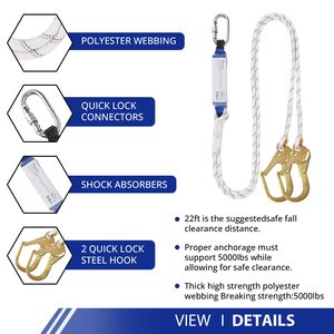 Nuevo Arnés <span class=keywords><strong>de</strong></span> <span class=keywords><strong>Seguridad</strong></span> para Techo <span class=keywords><strong>de</strong></span> Poliéster con Absorción <span class=keywords><strong>de</strong></span> Impactos y Anillo <span class=keywords><strong>en</strong></span> D <span class=keywords><strong>de</strong></span> Acero Inoxidable para Trabajos <span class=keywords><strong>de</strong></span> Construcción - Product Image 4