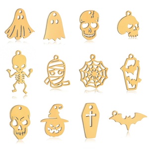 Thép Không Gỉ Spider Web <span class=keywords><strong>Skull</strong></span> Bat Quan Tài Ma Skeleton Quyến Rũ Halloween Mặt Dây Chuyền Cho Đồ Trang Sức Bông Tai Vòng Cổ Làm Phụ Kiện - Product Image 2