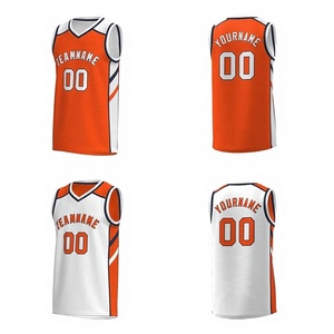 Camiseta de Baloncesto Reversible Personalizada, 100% Poliéster Sublimado, Cuello en V, Sin Mangas, Nombre del Equipo, Número, Unisex para Adultos, Todas las Temporadas - Product Image 1