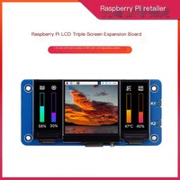 Carte de développement Raspberry Pi 5 avec extension triple écran LCD et pilote ST7789, écran principal de 1,3 pouce et deux écrans secondaires de 0,96 pouce