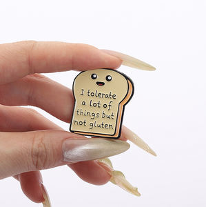 我容忍很多东西，但不能容忍面筋珐琅别针可爱面包服装翻领徽章背包装饰配件礼品 - Product Image 4