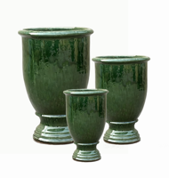 Kit de pot de fleurs en céramique, pot en terre cuite verni pour jardin extérieur, pot en argile pour plantes, pour la plantation