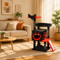 Arbre à chat moderne de luxe, tour pour chat d'intérieur, griffoir en peluche, maison pour chat, jouet en sisal, 3 niveaux, montage facile, 110 cm