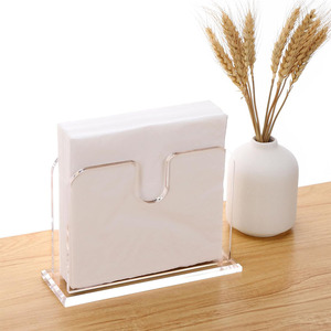 Metal Transparent Vertical Napkin Holder Paper Dispenser Tissue Box Organizer for for Hotel/Restaurant <b>Table</b> Decor - Product Image 4