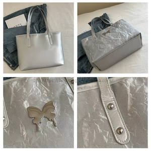 New High-End Women's <b>Tote</b> Handbag Fashionable Large Capacity <b>Zip</b> Closure Shoulder Bag Solid Color PU Ladies Bags - Product Image 3