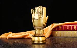 Guante de <span class=keywords><strong>portero</strong></span> de fútbol de resina personalizado dorado Premio Recuerdo Artesanía Trofeo deportivo - Product Image 2