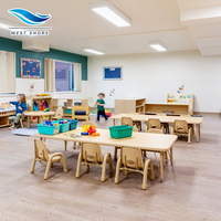 Ensemble table et chaises en bois courbé pour maternelle, mobilier préscolaire Montessori, ensemble de bureau et de chaises pour tout-petits, mobilier de salle de classe pour garderie