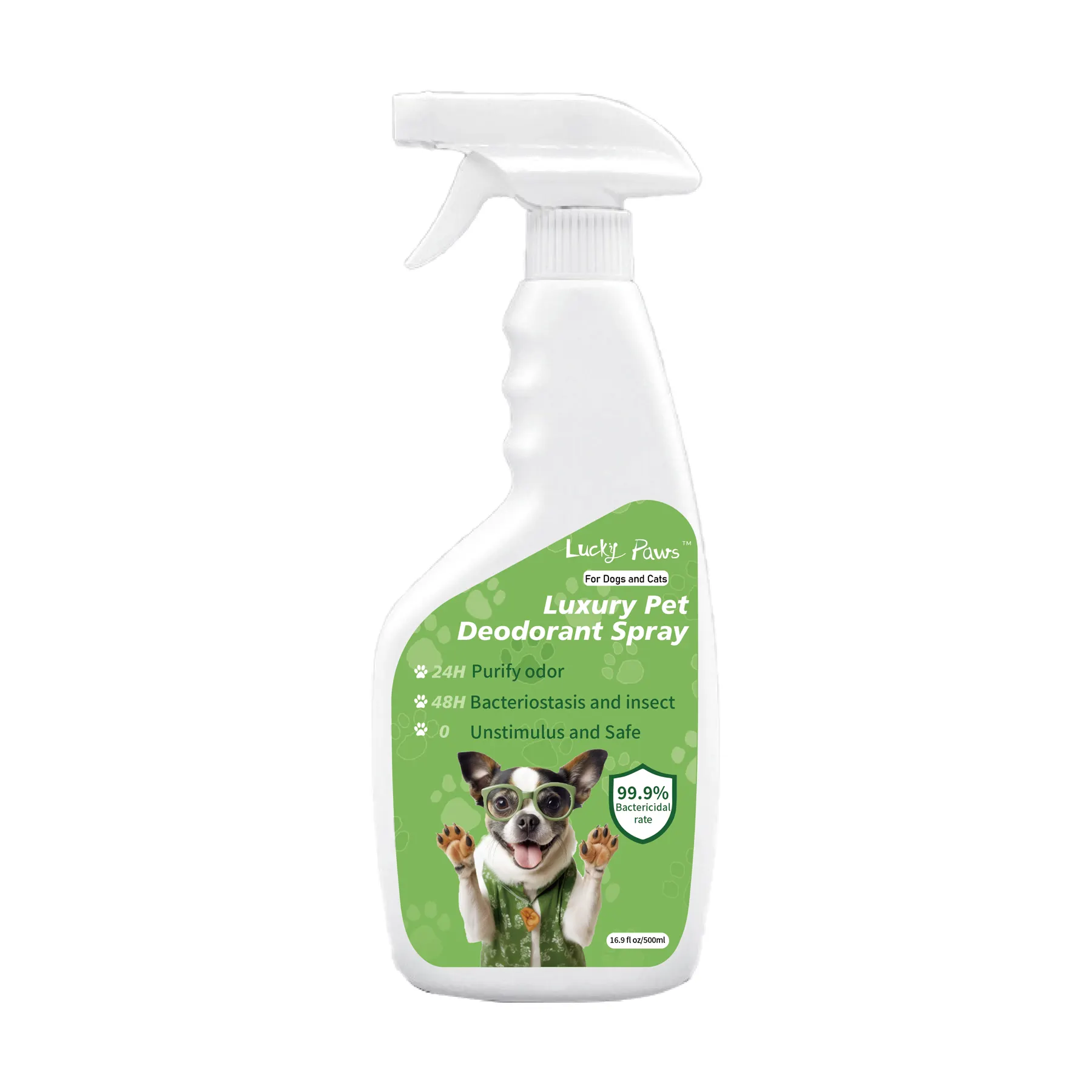 Lucky Paws Private Label ion négatif intelligent éliminateur d'odeurs pour animaux de compagnie désodorisant vaporisateur de parfum pour chien déodorant pour animaux de compagnie déodorant pour animaux de compagnie spay