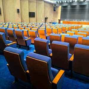 Sièges d'auditorium scolaire en tissu moderne pour bureau à domicile salles de conférence multimédia studios de musique cinéma église utilisation-rangée pliable - Product Image 3