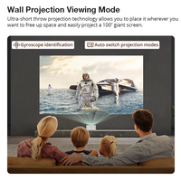 Nouveau projecteur vidéo intelligent Hotack D071 HD 4K à ultra courte focale pour le divertissement à domicile, les entreprises, l'éducation et les jeux