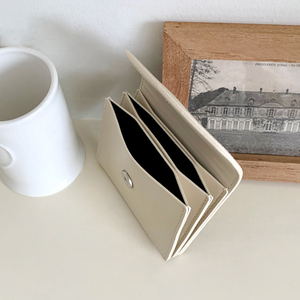 Portefeuille court multifonctionnel en PU au design simple, porte-monnaie, porte-cartes à trois volets avec emballage en carton - Product Image 1