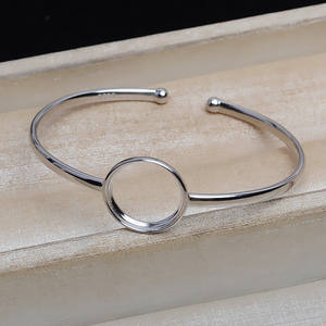 Bracelet en argent S925 Mabei à fond plat, plateau vide pour perle de 15 mm, DIY 5264 - Product Image 2