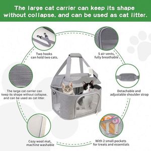 Free Sample <b>Cat</b> <b>Carrier</b> for 2 <b>Cats</b> <b>Soft</b> Side Pet <b>Carrier</b> for <b>Cat</b>, Small Dog, Collapsible Airline Approved <b>Cat</b> <b>Carrier</b> for Large - Product Image 5