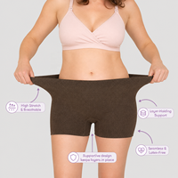 Culotte post-partum jetable marron taille haute, sans couture, extensible, en tissu non tissé, super élastique, personnalisable OEM/ODM