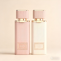Flacons de parfum en verre personnalisés de luxe avec logo imprimé à l'écran, avec pulvérisateur à pompe, bouchon à vis sécurisé, forme ronde pour l'emballage cosmétique