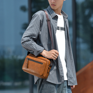 Nuevo Bolso Bandolera de Cuero Vintage, Bolso de Cuero PU Premium, Bolso de Hombro de Mensajero de Lujo Personalizado con Doble Cierre y Diseño Duradero - Product Image 5