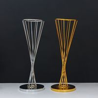 Support de fleurs moderne en métal torsadé, doré et argenté, pour centre de table de mariage, vase décoratif pour banquets et événements