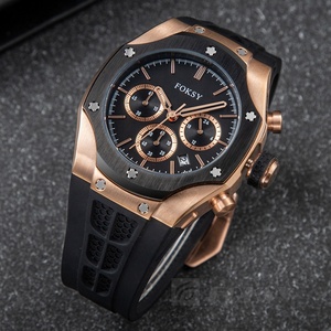 Fabricante de Relojes en China, <span class=keywords><strong>Reloj</strong></span> con Logotipo Personalizado, Cronógrafo de Lujo, <span class=keywords><strong>Reloj</strong></span> de Pulsera de Cuarzo con <span class=keywords><strong>Correa</strong></span> de Silicona para Hombre - Product Image 1