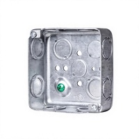 Boîte de jonction électrique carrée en métal de 4 pouces, profondeur 2-1/8 pouces, en acier, pour câblage mural et de plafond