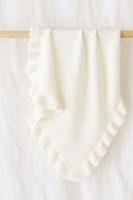 Couverture pour bébé en coton biologique 100% douce, tricotée, literie pour nouveau-nés, édredon, volant, couleur unie, tenue pour bébé tricotée personnalisée