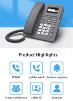 Excelente Teléfono VoIP Multifunción con Manos Libres, USB, RJ45, PoE, Grabación IP, SIP, para 3 Usuarios