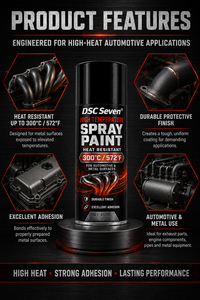 <span class=keywords><strong>Pintura</strong></span> en Aerosol Negra Mate de 400 ml Resistente <span class=keywords><strong>a</strong></span> Altas Temperaturas para Tubos de Escape, Revestimiento Industrial para Motores - Product Image 2