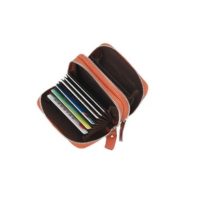Cartera minimalista RFID para tarjetas de crédito, billetera inteligente automática para mujeres, funda de tarjeta de cuero genuino rfid - Product Image 4