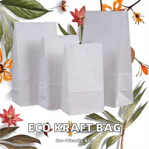 Bolsa de Papel Kraft Blanca Ecológica, Apta para Alimentos, Biodegradable, Material Reciclado, Logotipo Personalizado, Exposiciones, Supermercados, Promociones - Product Image 2