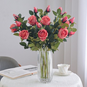 ดอกไม้ประดิษฐ์บัลแกเรีย 2 หัว คุณภาพสูง สำหรับตกแต่งบ้าน ขายส่งจากโรงงาน - Product Image 2