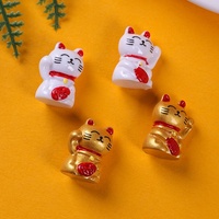 Mini figurine de chat porte-bonheur en résine, accessoire de décoration pour aménagement paysager miniature, technique de pulvérisation d'huile, sac surprise, voiture
