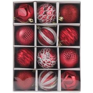 Elegante Set di 12 Palline Natalizie Rosse SC ECOMMERCE Prodotte negli Stati Uniti, Decora la Tua Albero con Stile! - Product Image 1