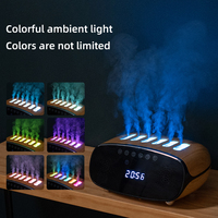Humidificateur ultrasonique à brume froide électrique, diffuseur d'huiles essentielles, haut-parleur aromatique LED 7 couleurs, réveil pour la maison, l'hôtel, le bureau