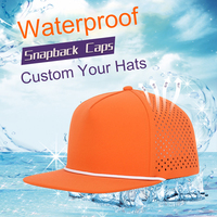 Sombrero personalizado de ala plana, gorras impermeables, gorra Snapback lisa con cuerda, resistente al agua, a prueba de corte láser, gorras con agujeros perforados