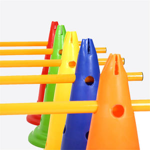 Hurdles d'athlétisme réglables, écologiques et durables en PP orange, cônes d'entraînement et poteaux d'agilité - Product Image 3