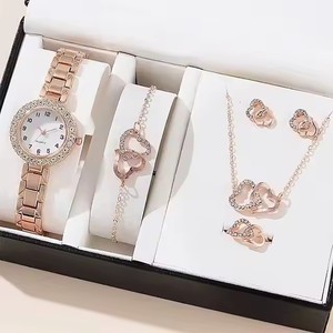 Hot Bán 6Pcs Của Phụ Nữ Đồng Hồ Đặt Sang Trọng Rhinestone Thạch Anh Đồng Hồ Vàng Đồng Hồ Đeo Tay Cho Phụ Nữ Relogio Masculino Đồng Hồ Cổ Tay Đồng Hồ - Product Image 1