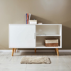 Cómoda Infantil de Madera Maciza en Blanco Puro, Cómoda de Terciopelo con 2 Cajones, Cómoda para <span class=keywords><strong>Ropa</strong></span>, Armario para Dormitorio o Baño - Product Image 2