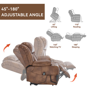 Fauteuil inclinable électrique à double moteur avec positionnement infini, mécanisme robuste, massage et chauffage lombaire pour personnes âgées - Product Image 3