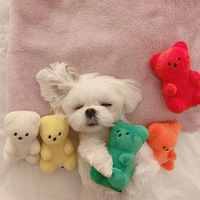 Jouet en peluche couineur pour chiens et chats, ours coréen en gomme, style décontracté de luxe, mignon, avec fonction sonore BB